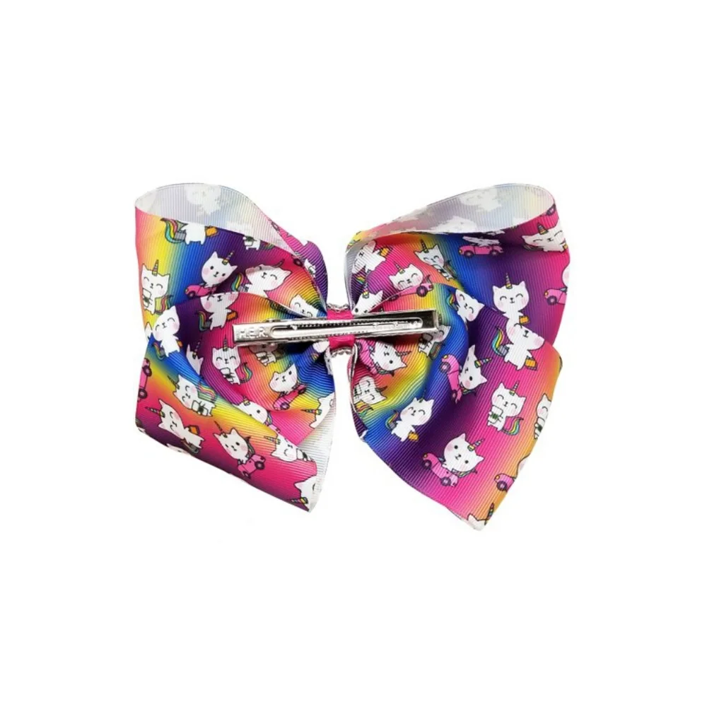 NEW JoJo Siwa Large Cheer Hair Bow Rainbow UniKitty JJ3725